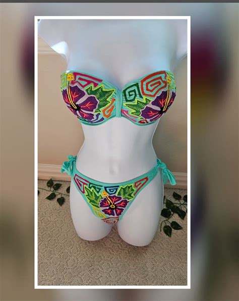 Bikini Set With Mola Made In Panama Etsy