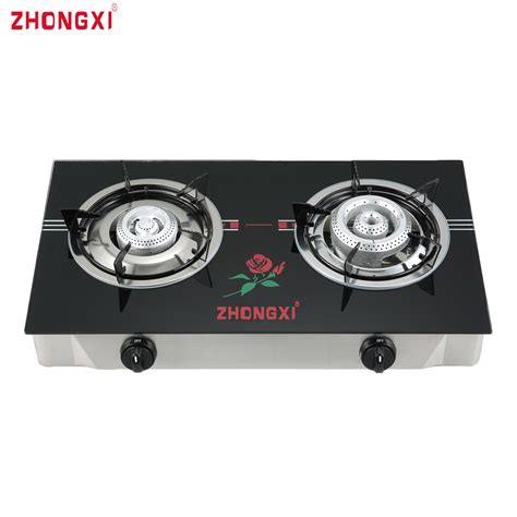 New Design Tempered Glass Top Double Burners Gas Stove China Gas