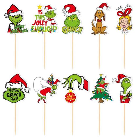 Grinch Grinch Christmas Decorations Grinch Decor Cartoon Themed Party Cake Rack Birthday Cake