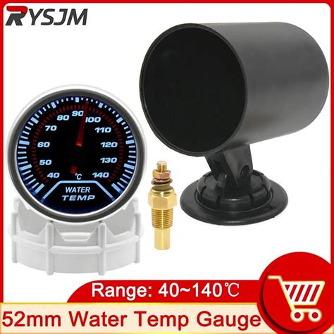 HD 52mm Digital Car Water Temperature Gauge 12V 40 140 Celsius LED