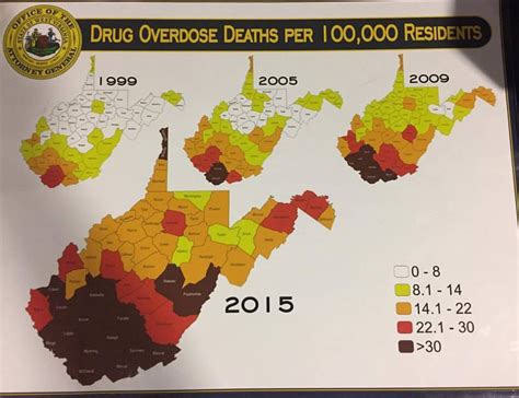 A Visualization Of Overdose Deaths From 1999 To 2015 In West Virginia