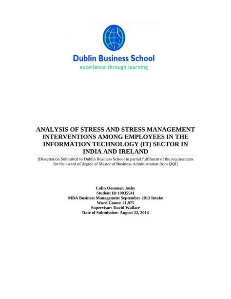 Pdf Analysis Of Stress And Stress Management Interventions Dokumentips