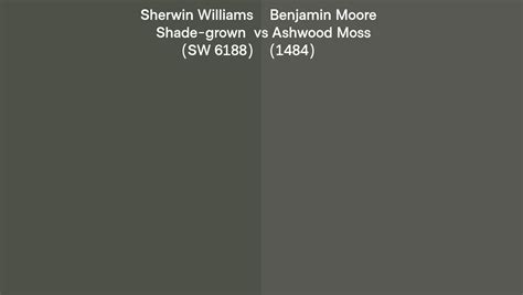 Sherwin Williams Shade Grown SW 6188 Vs Benjamin Moore Ashwood Moss