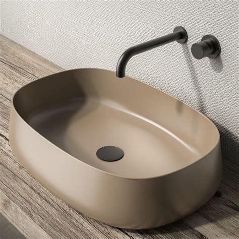 Lavabo Sobre Encimera Ovalado 60 Cm Blanco O Color Paddle Olympia