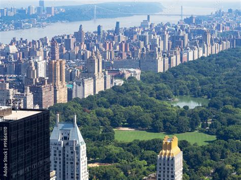 Central Park and the Central Park West skyline in New York Stock Photo ...