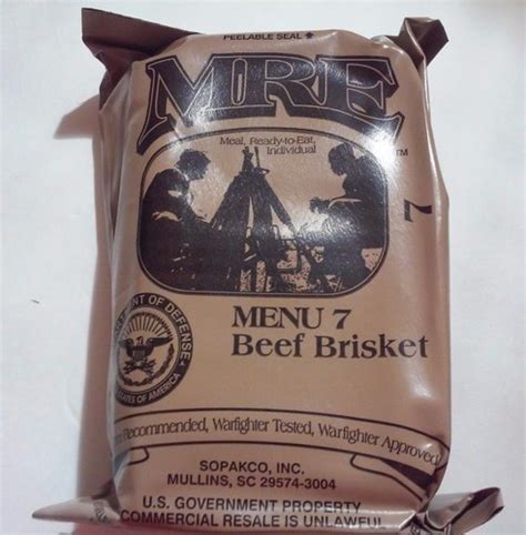 Racion Comida Militar Mre Menu 7 Brisket Entree Envío gratis