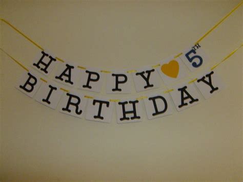 Happy 5th Birthday banner Happy Birthday Banner 5th by TDesigns2