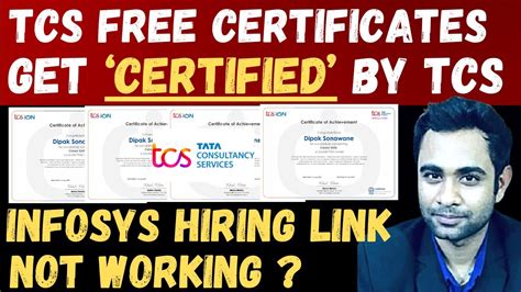 TCS Free Certification Infosys Hiring Link Not Working Get