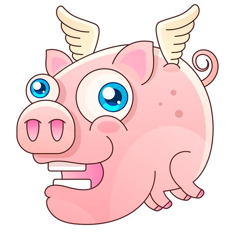 Vector Cute Flying Pig Illustration Vector Design 2512326 Vector Art At