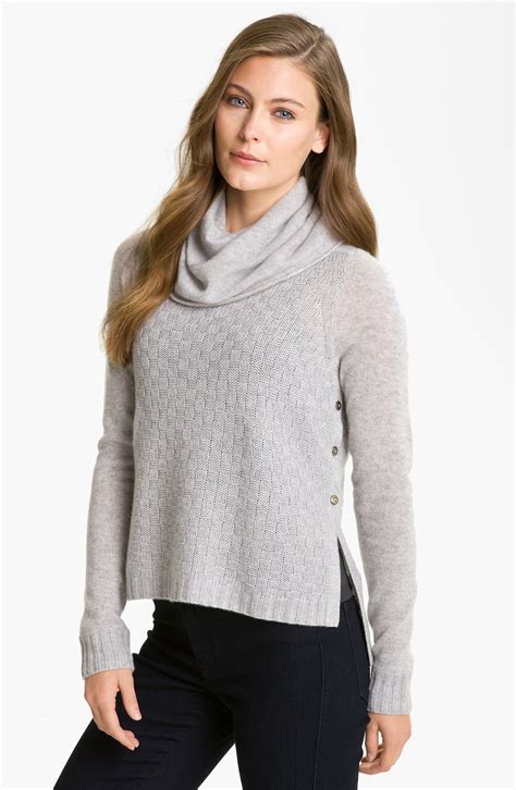 White Warren Basket Weave Sweater In Gray Light Heather Grey Lyst