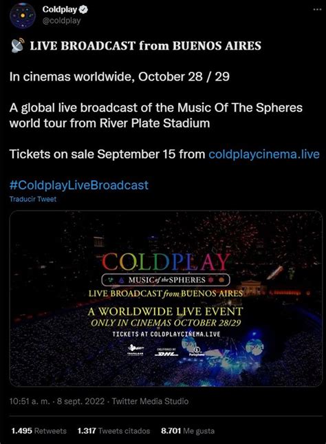 Coldplay Realiz Un Incre Ble Anuncio Sobre Sus Shows En Argentina