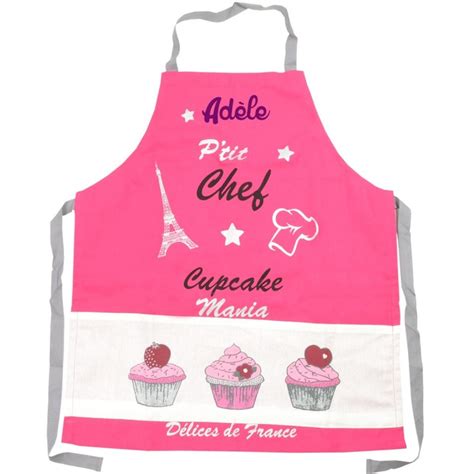 Tablier De Cuisine Enfant Personnalis Cupcake Rose