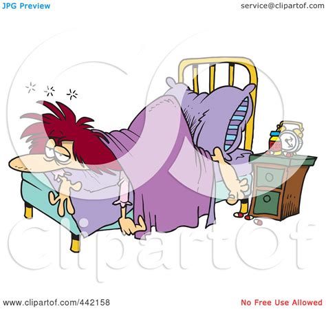 Royalty Free RF Clip Art Illustration Of A Cartoon Restless Woman