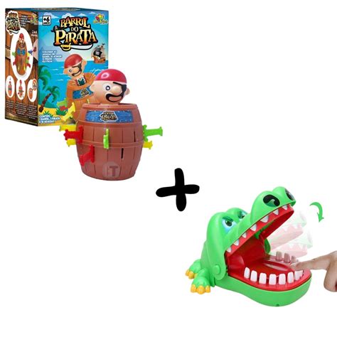 Kit Jogos De Mesa Jogo Pula Pirata Brinquedo De Crocodilo Shopee Brasil