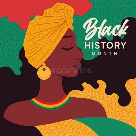 Black History Month Poster Cute Afro American Girl Character Vector