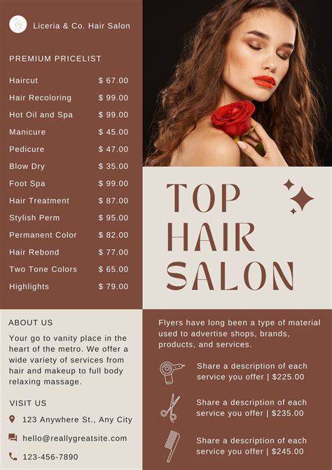 Beauty Salon Price List Template Postermywall Off