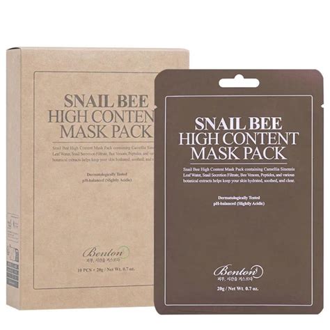 Benton Snail Bee High Content Mask Pack 10 หนากาก Shopee Thailand