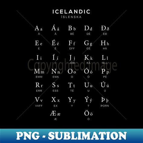 Icelandic Alphabet Chart Iceland Language Learning Chart Bla - Inspire ...