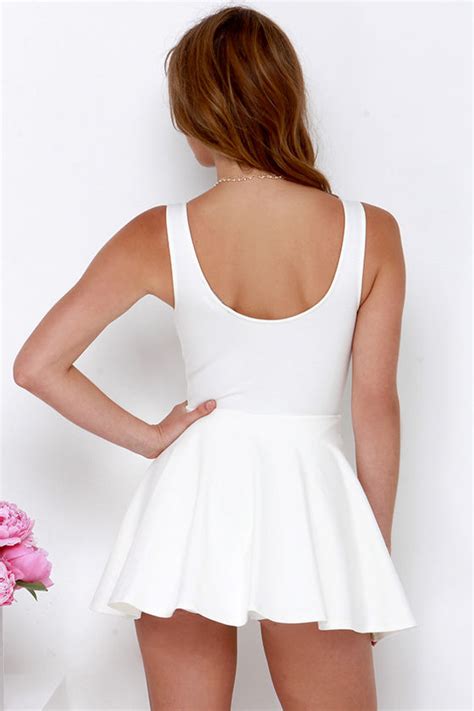 Ivory Skort Dress Skater Dress White Romper 48 00