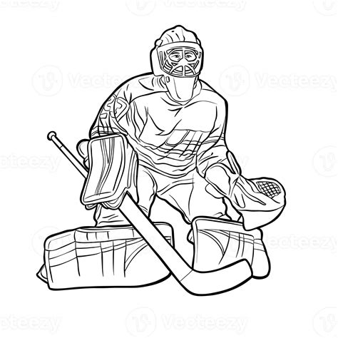 Ice Hockey Goaltender Team Player Defender Action 32430484 Png