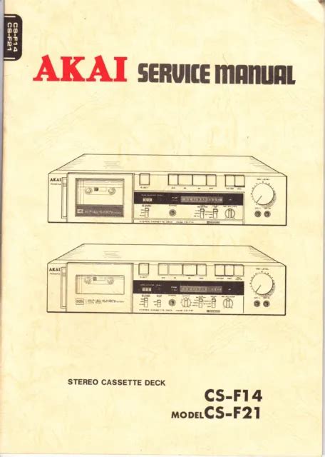 AKAI STEREO CASSETTE Deck Gx F31 Gx F51 Gx F71 Original Service