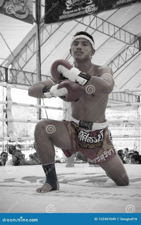 Muay Thai Boxer During The Pre Fight Traditional Round At The 9th World