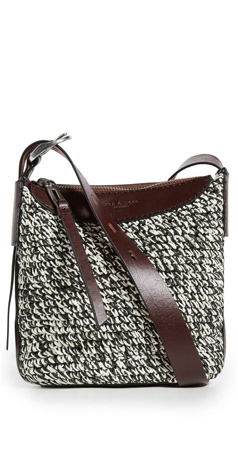 Rag Bone Belize Mini Straw Bucket Bag In Blkivymel Modesens