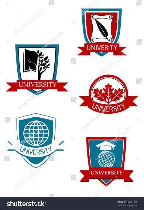 Set University College Symbols Isolated On Stock Vector (Royalty Free ...