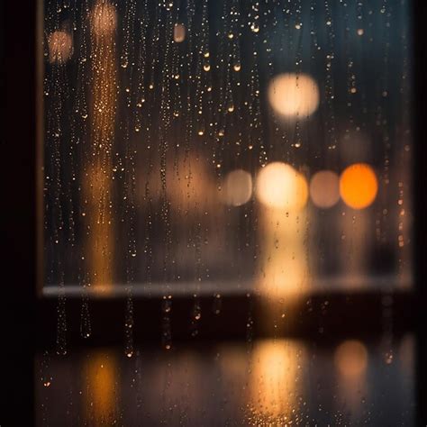 Premium Photo | Rainy Night Bokeh Window generated by AI