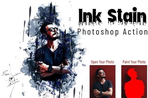 Creativemarket Ink Stain Photoshop Action Freegfx U