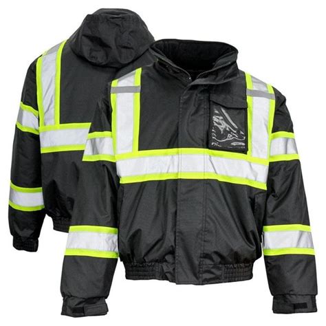 Gss Safety Enhanced Visibility Black Waterproof Jacket Hi