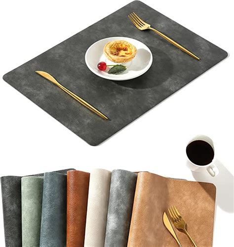 Amazon Univo Colors Washed Cowhide Pattern PU Leather Placemats