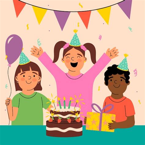 Free Vector Hand Drawn Birthday Illustration