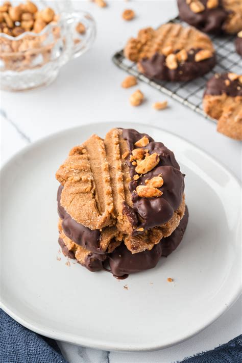 Chocolate Dipped Peanut Butter Cookies Recipe Powered By Mom