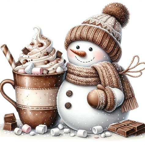 Hot Chocolate Snowmen Snowman Clipart Hot Chocolate Marshmallows
