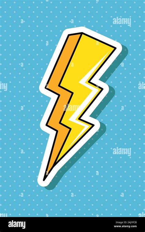 Thunderbolt Pop Art Style Icon Stock Vector Image Art Alamy