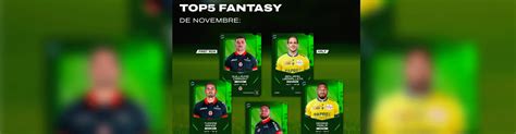 Léquipe type des joueurs de TOP 14 Oval3 du mois de novembre 2023