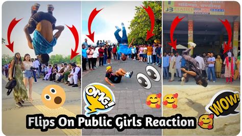 Public Reaction With Girls Stunt Video Flips Stunning Public Reaction