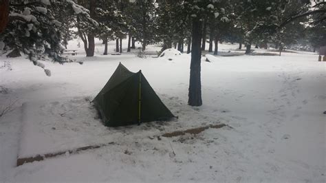 Winter Camping in our trekking pole backpacking tent - River Country ...