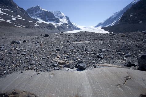 Glacially striated limestone and till on terminal moraine of Ath ...