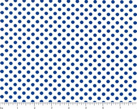 Lots Of Dots Medium Royal Blue Polka Dots On White Cotton