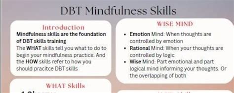 Dbt Mindfulness Skills Cheat Sheet Etsy