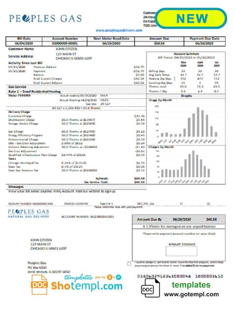 Gas Bill Template Free