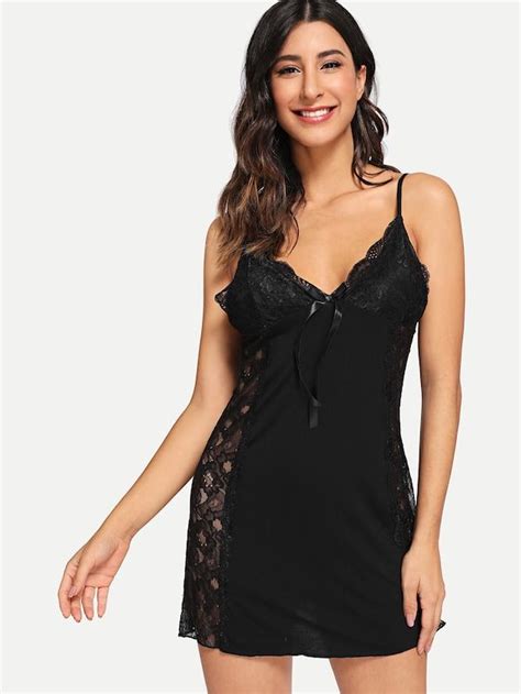 Floral Lace Insert Knot Back Cami Dress Cami Dress Lace Insert Dress