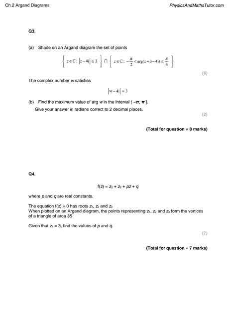 Solution Ch 2 Argand Diagrams Edexcel Further Maths A Level Cp1