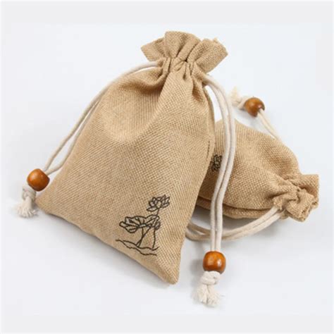 50PCS Christmas Linen Jute Drawstring Gift Bags Sacks Wedding Birthday