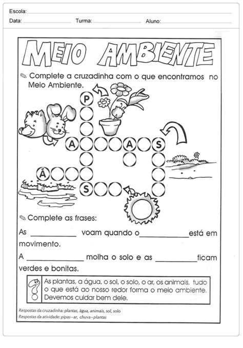 Atividades Sobre O Meio Ambiente Para Educa O Infantil Para Imprimir