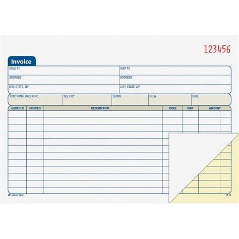 Adams Invoice Part Carbonless Sets Per Book Walmart