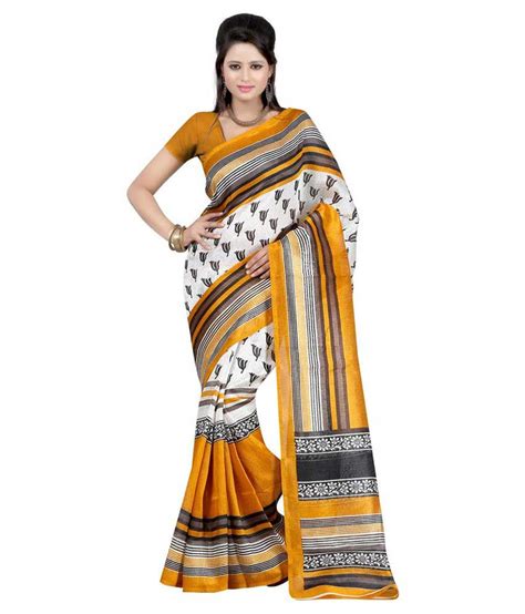 Goal Achiver Yellow Bhagalpuri Silk Saree Buy Goal Achiver Yellow