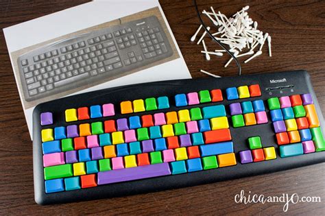 DIY Colorful Computer Keyboard | Chica and Jo